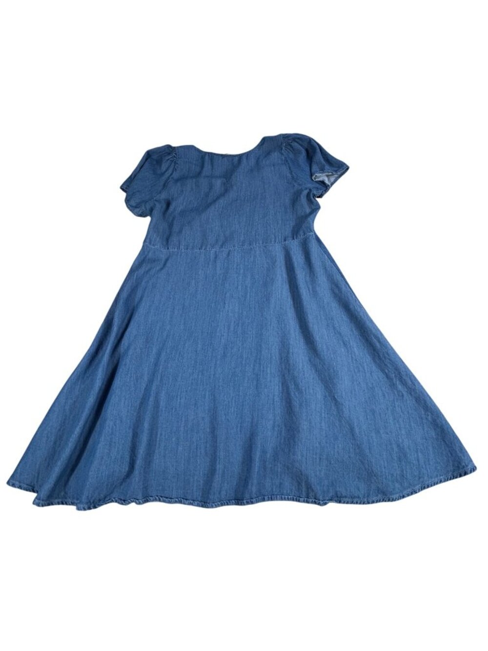 NEW Levis Blue Denim Short Sleeve Dress 2X Western Mini Flutter Sleeve Stretch - Picture 11 of 13